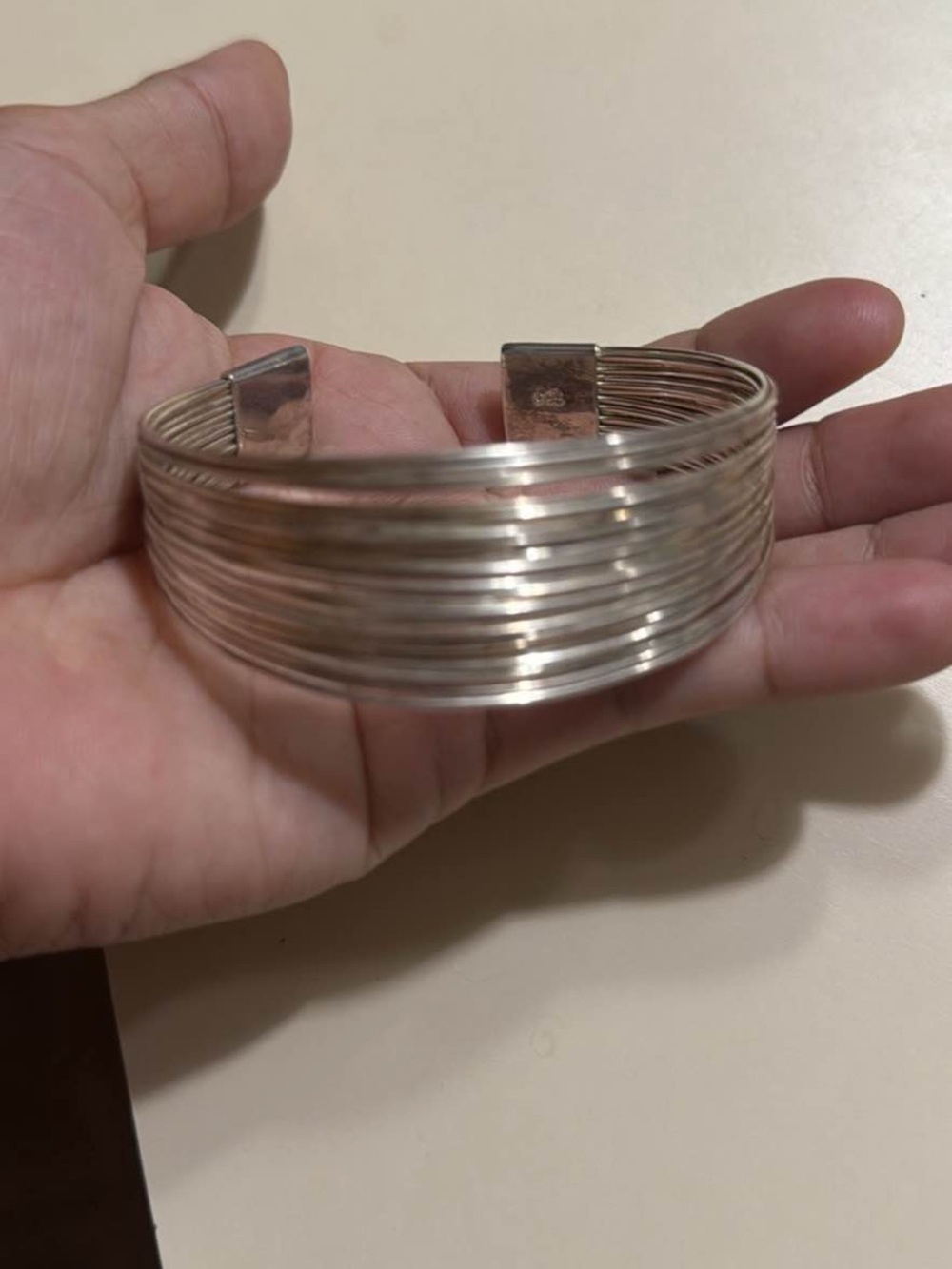 Sterling silver multi wire cuff bracelet